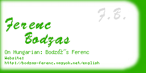 ferenc bodzas business card